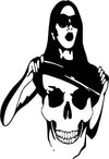 Gothic Woman Holding Skull vinyl decal sticker for tumblers and laptops - Ashteekers