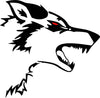 Fierce Wolf Head vinyl decal sticker for helmets and skateboards - Ashteekers