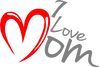 Tribal Heart Swirl I Love Mom vinyl decal sticker for windows and tumblers - Ashteekers