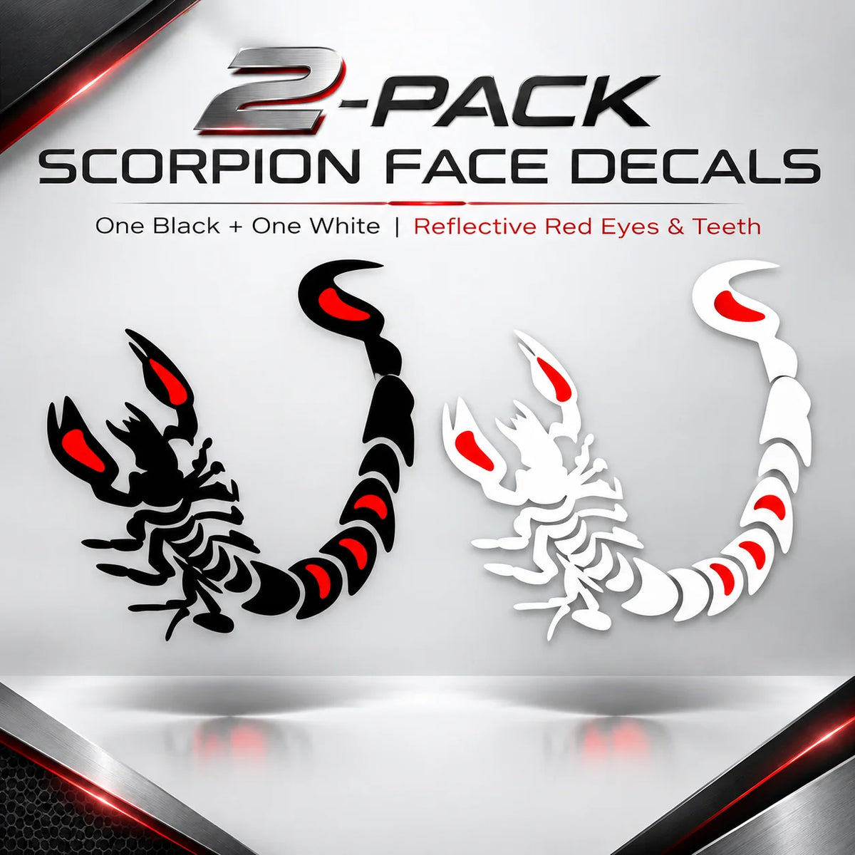 Venom Scorpion Head Reflective Sticker – Hand-Crafted Waterproof Vinyl Decal for Cars, Trucks, Windows, Laptops & More, 2 Pack