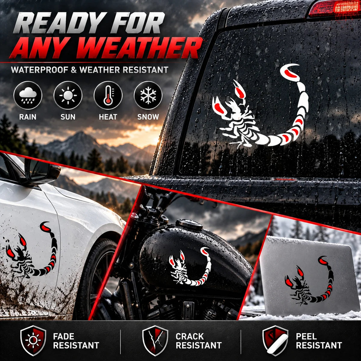 Venom Scorpion Head Reflective Sticker – Hand-Crafted Waterproof Vinyl Decal for Cars, Trucks, Windows, Laptops & More, 2 Pack