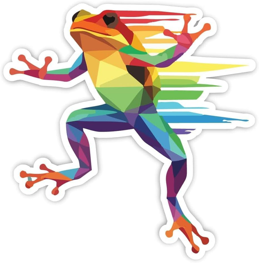 9" Funny Rainbow Tree Frog Vinyl Decal – Waterproof Sticker for Water Bottles, Laptops, Phones, Cars, Trucks & More