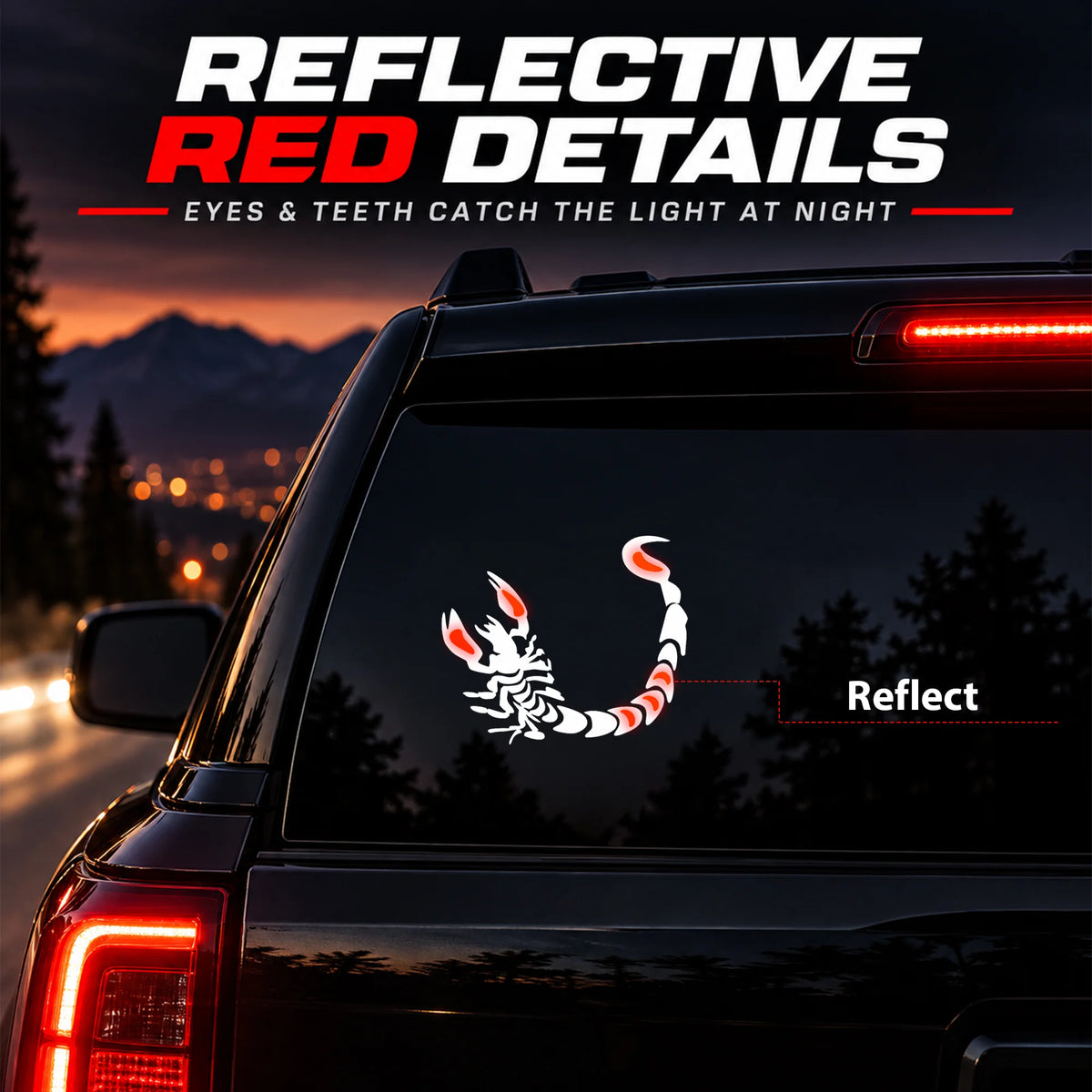Venom Scorpion Head Reflective Sticker – Hand-Crafted Waterproof Vinyl Decal for Cars, Trucks, Windows, Laptops & More, 2 Pack