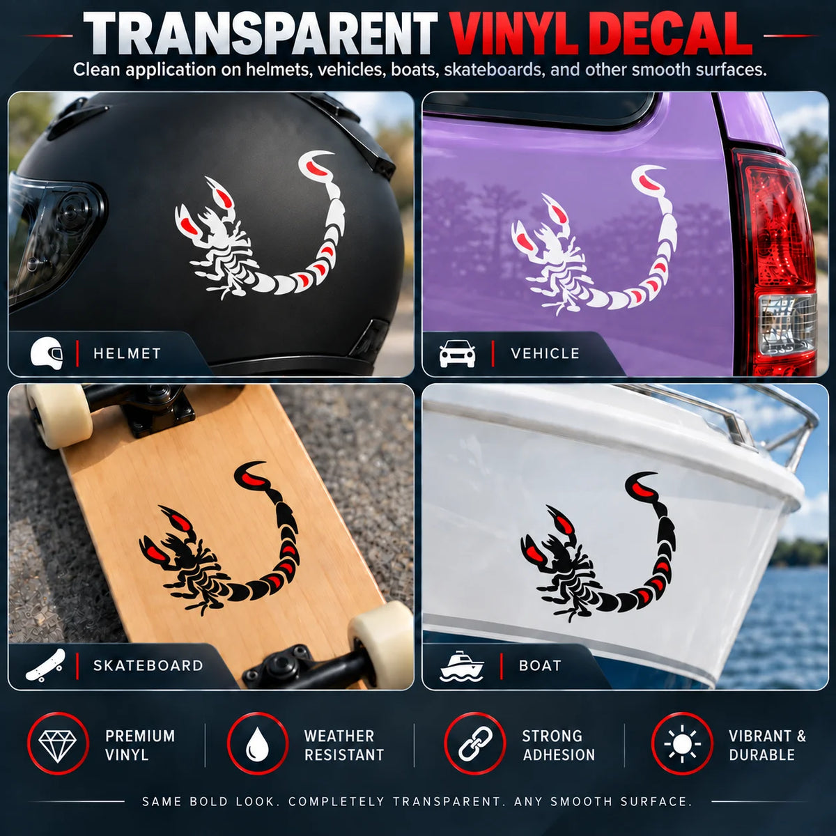 Venom Scorpion Head Reflective Sticker – Hand-Crafted Waterproof Vinyl Decal for Cars, Trucks, Windows, Laptops & More, 2 Pack