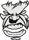 Angry Man Character Face vinyl decal sticker for helmets and cars - Ashteekers