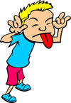 Naughty Boy Sticking Out His Tongue vinyl decal sticker for tumblers and bikes - Ashteekers