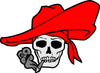 Pirate Skull With Red Heat vinyl decal sticker for notebooks and bikes - Ashteekers