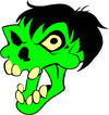 Zombie Green Skull Head vinyl decal sticker for helmets and windows - Ashteekers