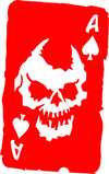 Red Ace of Spades Skull vinyl decal sticker for tumblers and helmets - Ashteekers