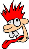 Crazy Cartoon Red Hair Character vinyl decal sticker for helmets and water bottles - Ashteekers