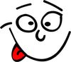 Emoji Face with Red Tongue vinyl decal sticker for bikes and water bottles - Ashteekers