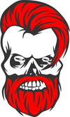 Red Punk Skull vinyl decal sticker for tumblers and skateboards - Ashteekers