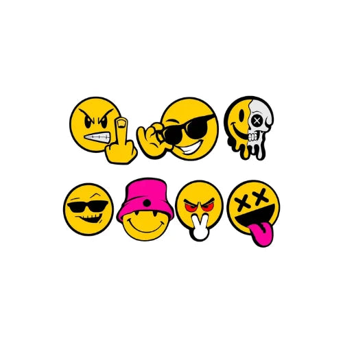 Reflective Smiley Face Stickers – Waterproof Vinyl Car Decals