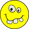 Fun Smiley Face Emoji with Goofy Teeth vinyl decal sticker for helmets and tumblers - Ashteekers