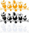 Pack of 3 Funny Bird on Branch Car Decals – Waterproof Vinyl Bumper Stickers
